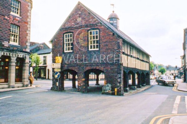 Llanidloes Market Hall, Powys – The Only Timber-Framed Market Hall in Wales (Vintage 1960s Print) Free post in the UK