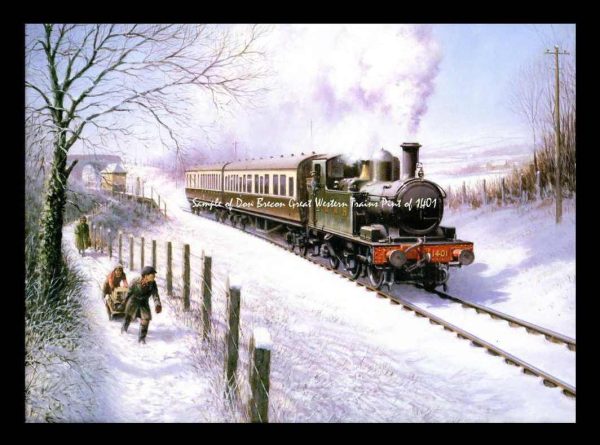 Great Western Railway (GWR) 1401 Steam Train Print by Don Breckon – Classic Railway Art