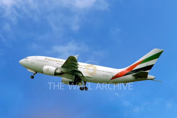 Emirates Airbus A310, registration A6-EKB, Seen Departing Gatwick Airport in March -- 8" x 6" Mount - featuring a 6" x 4" Photo Ready for Framing - Free Post In The UK