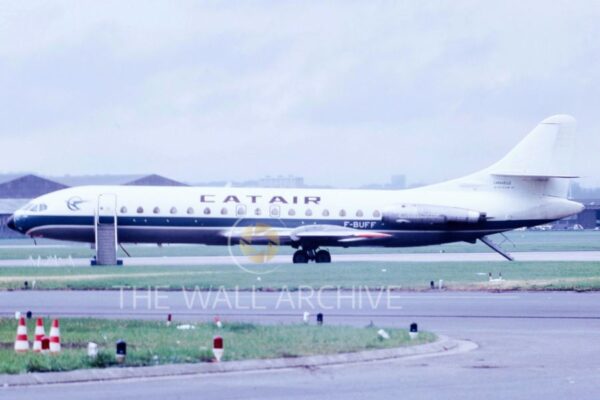 Sud Aviation Caravelle, registration F-BUFF, operated by CATAIR, seen at Paris–Le Bourget Airport in May 1973 — 8″ x 6″ Mount – featuring a 6″ x 4″ Photo Ready for Framing – Free Post In The UK