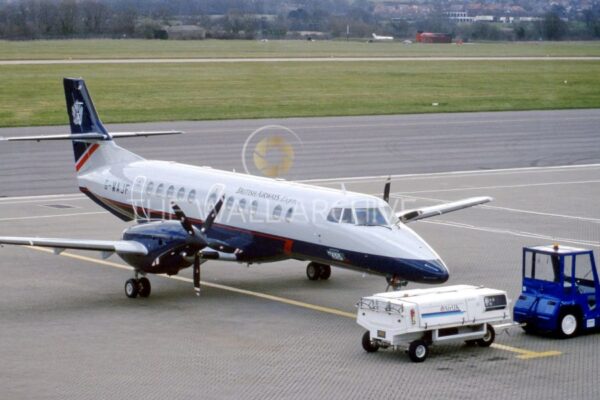 Eastleigh Airport (now Southampton Airport) in March 1995, features a British Airways Express British Aerospace Jetstream 41 -- 8″ x 6″ Mount – featuring a 6″ x 4″ Photo Ready for Framing
