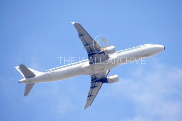 Heathrow Airport in May 1996, captures an Alitalia McDonnell Douglas MD-11 -- 8″ x 6″ Mount – featuring a 6″ x 4″ Photo Ready for Framing