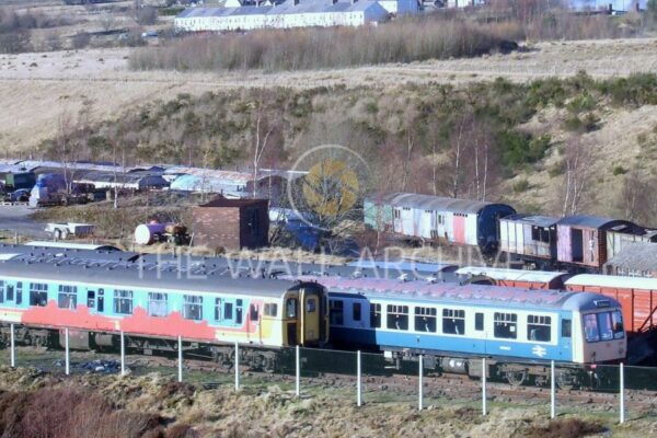 Pontypool and Blaenavon Railway - View of Furnace Sidings of Two British Rail Class 101 Diesel Multiple - 8" x 6" Mount - featuring a 6" x 4" Photo Ready for Framing Free Post In the UK