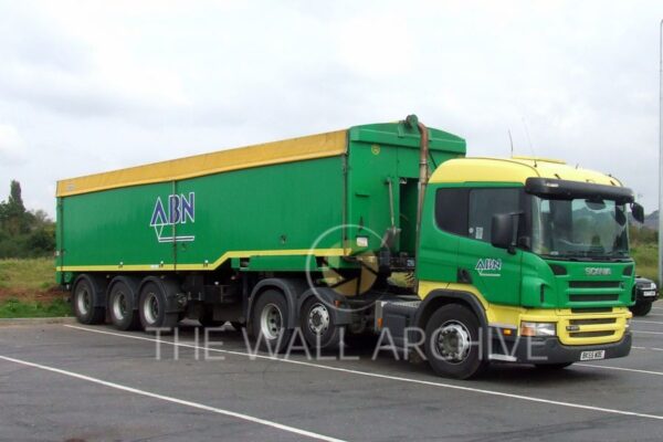 ABN-branded Scania Truck With a Bulk Tipper Trailer, Photograph Taken at Hopwood Services on the M42- 8" x 6" Mount - featuring a 6" x 4" Photo Ready for Framing Free Post In the UK