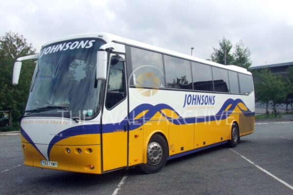 Johnsons Quality Coach Travel Bus Photograph Taken at Hopwood Services on the M42 - 8" x 6" Mount - featuring a 6" x 4" Photo Ready for Framing Free Post In the UK