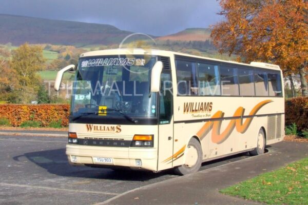Williams Bus – Setra YSU 903 at Crickhowell High School (2005) -- Features a- 8" x 6" Mount - featuring a 6" x 4" Photo Ready for Framing - Free Post In The UK