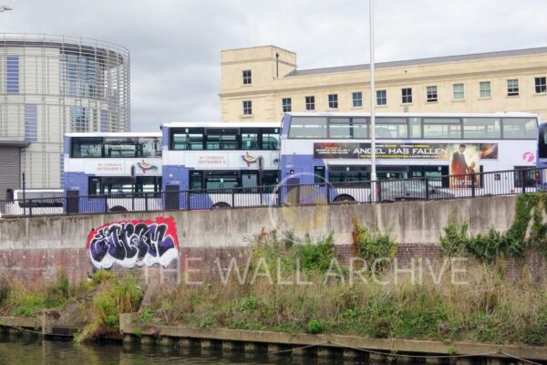 Bath Bus Station from the Kennet & Avon Canal – First Bus Fleet Featuring Angel Has Fallen Promotion (2012)  8" x 6" Mount - featuring a 6" x 4" Photo Ready for Framing - Free Post In The UK (Copy)