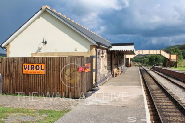 Furnace Sidings Railway Station Looking Towards Pontypool – Featuring Vintage Virol Sign -- 8" x 6" Mount - featuring a 6" x 4" Photo Ready for Framing - Free Post In The UK
