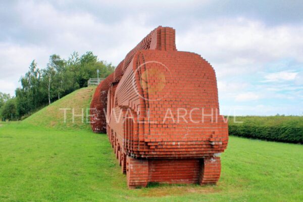 The Brick Train Sculpture – Darlington, County Durham (Front View) -- 8" x 6" Mount - featuring a 6" x 4" Photo Ready for Framing - Free Post In The UK