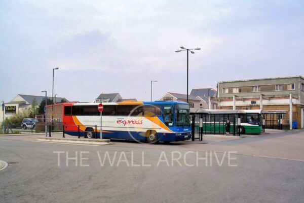 Brynmawr Bus Station – Stagecoach Express Cardiff to Hereford Service (2005) -- 8" x 6" Mount - featuring a 6" x 4" Photo Ready for Framing - Free Post In The UK