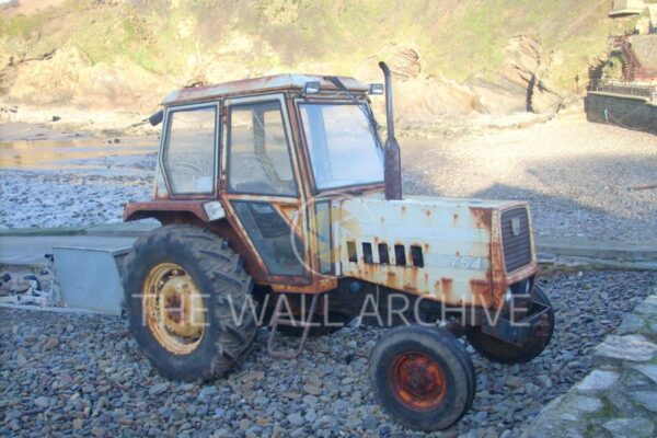 Weathered Elegance – Lamborghini R574 Tractor at Little Haven Beach, Pembrokeshire - Mounted 8" x 6" Print featuring a 6" x 4" photo - Free UK shipping