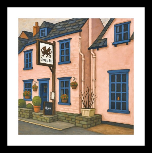 The Dragon Hotel, Crickhowell – Vintage-Inspired Digital Art Print