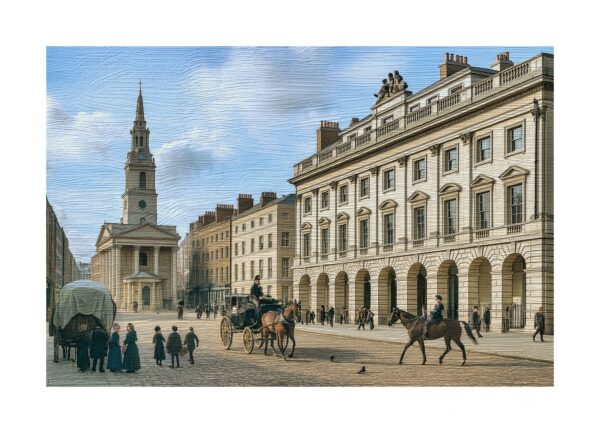 Somerset House, The Strand – Mounted A4 Fine Art Print (Digitally Enhanced Oil Painting)