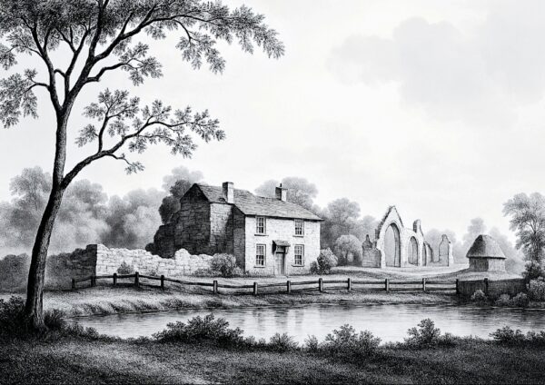 Bradsole Abbey, Kent – A4 Digitally Restored Vintage Landscape