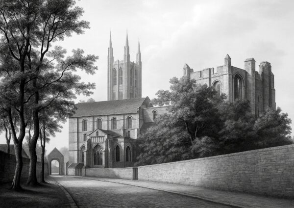 Canterbury Cathedral, Kent – A4 Digitally Restored Vintage Photograph