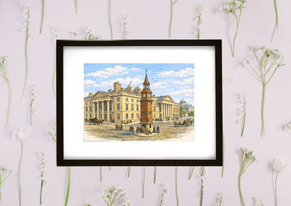 The Royal Hotel Plymouth Devon historical illustration framed art print