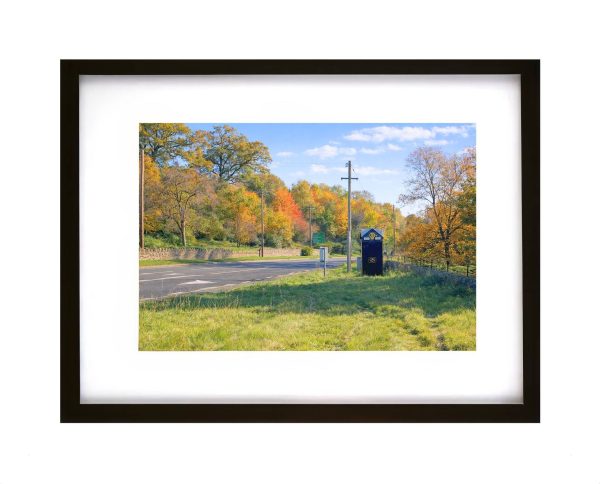 Historic AA roadside telephone box on the A40 trunk road at Nantyfyne near Crickhowell Powys