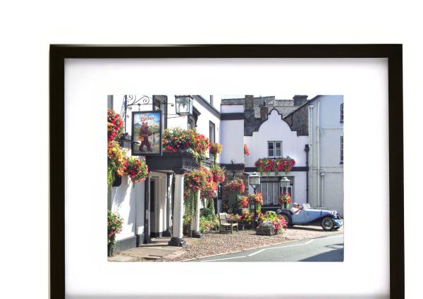 The Bear Hotel Crickhowell with classic MG car outside