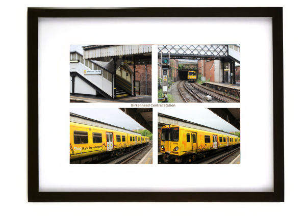 Birkenhead Central Station with Merseyrail train and platforms railway photograph