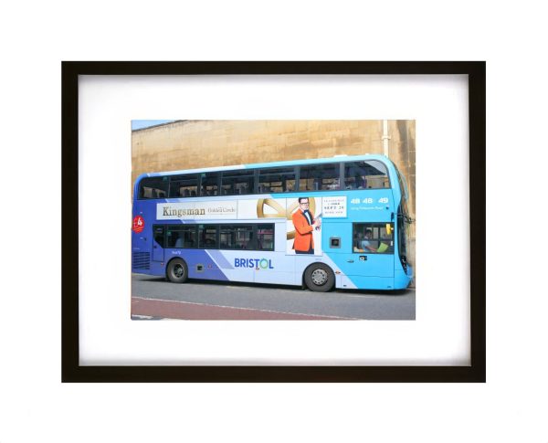 First Bus double decker in Bristol displaying Kingsman The Golden Circle movie advertisement