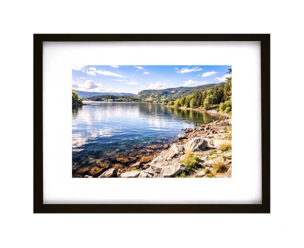 Norway fjord landscape with steep cliffs, high mountain plateau and alpine lakes