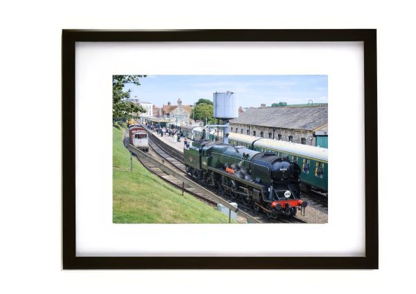 Southern Railway Rebuilt West Country Class steam locomotive 34028 Eddystone at Swanage Railway Station