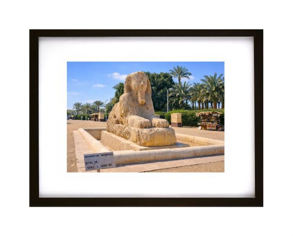 Sphinx of Memphis ancient Egyptian limestone statue in Memphis Egypt historic monument photograph