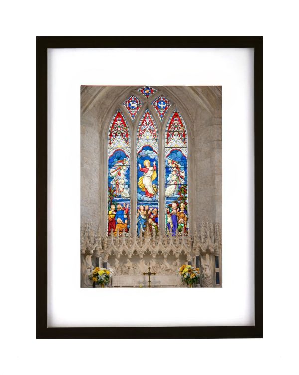 St Edmund’s Church stained glass window Crickhowell Powys Wales historic church interior photograph
